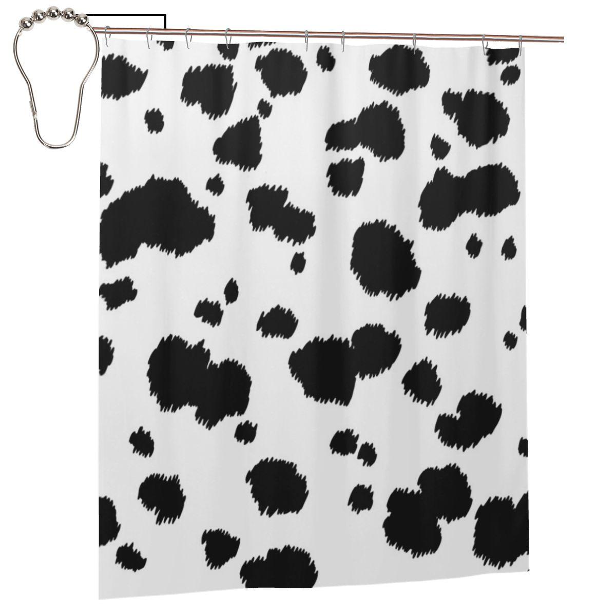 

Dalmatian Dog Texture Shower Curtain Bathroom Polyester Waterproof Bath Curtains With Hooks W60H190(CM)-1 Pcs