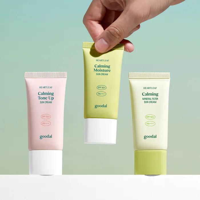 [SET] Goodal Houttuynia Cordata Moisture/Moisture Tone-Up/Green Tone-Up/Mineral Sunscreen 50ml + Mini (25ml) Green Tone-Up Sunscreen 50ml