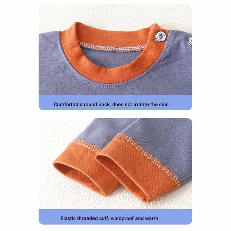 Cartoon Kinder 100% Baumwolle Unterwäsche Set Jungen & Mädchen Thermopyjama Weiches Langarm-Oberteil & Hose Gemütliche Homewear & Nachtwäsche