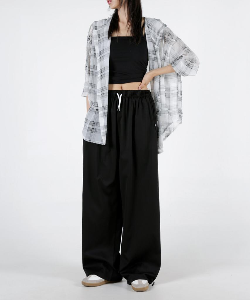 UMM Women'S Four Seasons Wide Pants With Drawstring Hem 5 Colors