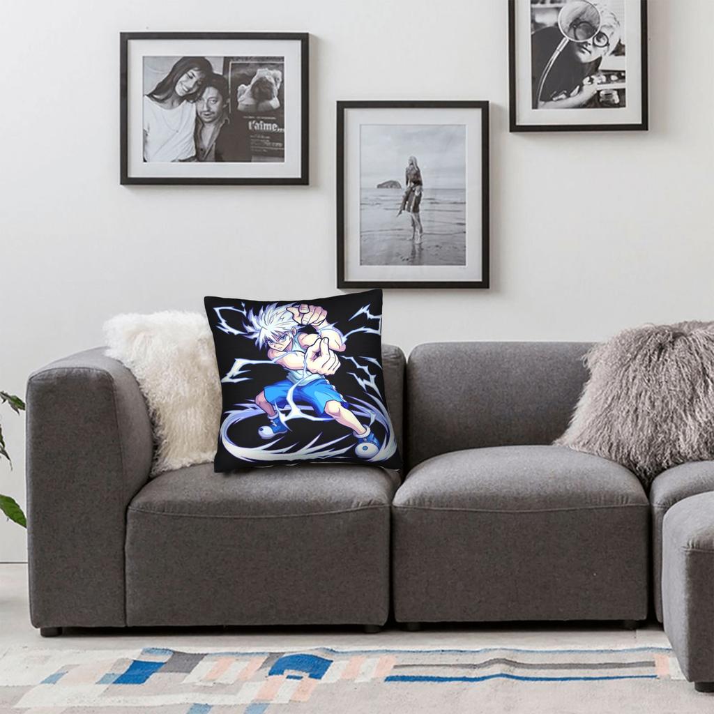 Anime Killua Zoldyck Pillow Case Cute Funny Pillow Cover Soft Pillowcases For Couch Sofa Bedroom