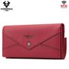 Humerpaul The First Layer of Cowhide Ladies Clutch, Large-capacity RFID Anti-theft Swipe Multi-card Wallet with Photo Window