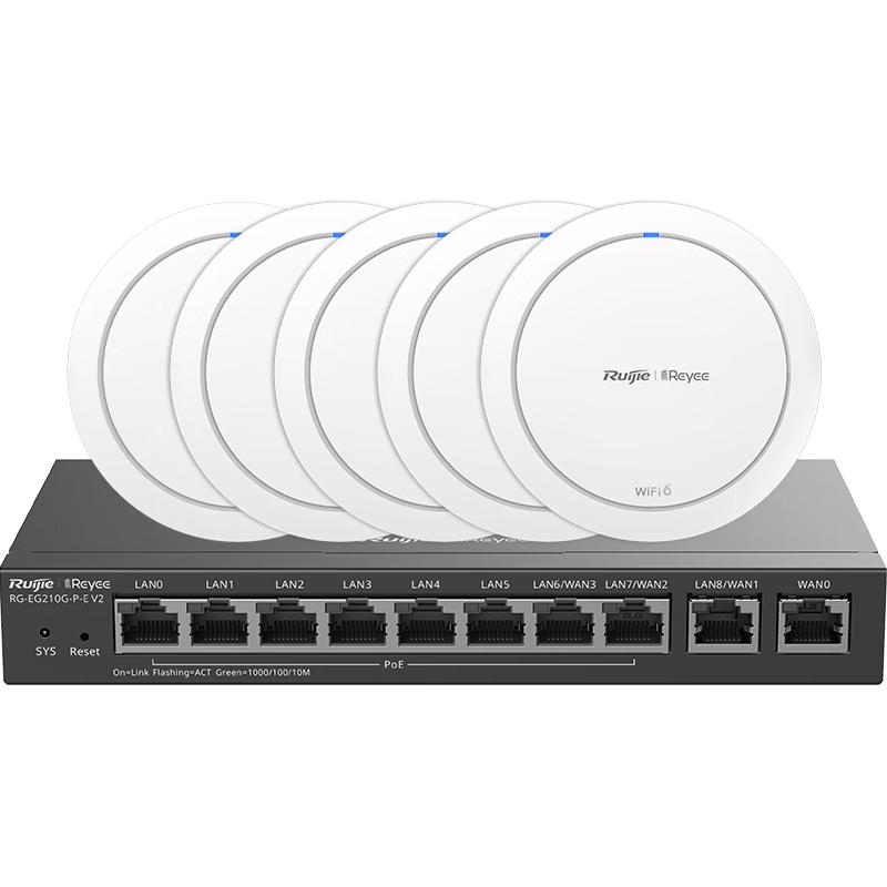 Ruijie WiFi 6 AX1800 Whole-Home Ceiling AP & Gateway Kit (CN version)
