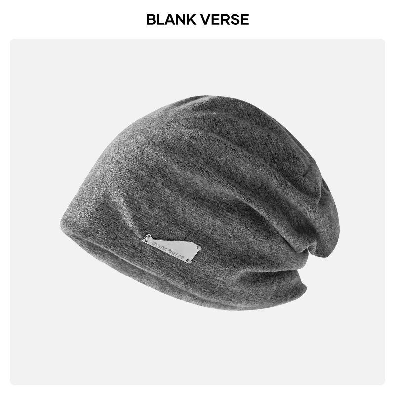 Lazy wind black pile hat women's autumn and winter fashion pullover confinement hat big head circumference showing face small bag head hat