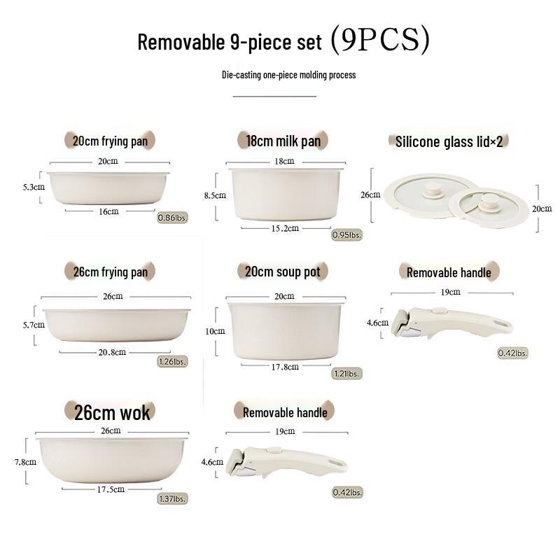 ZISIZ Detachable Maifan Stone Cookware Set