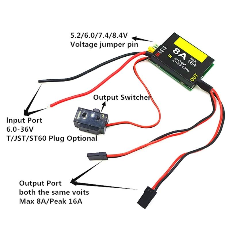 UBEC-8A 2S-6S 6-36V 5.2/6.0/7.4/8.4V BEC UBEC 8A/16A Servo Separate Power Supply Remote Control Car Robot