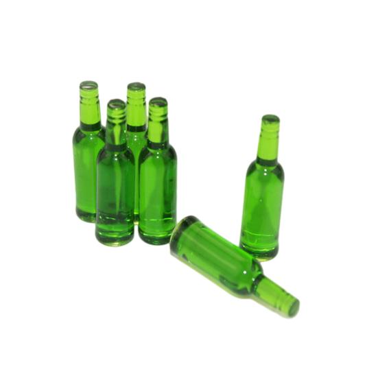 6Pcs Puppenhaus Miniatur Bier Flasche Esszimmer Getränke Simulation Küche Spielzeug Geschenk