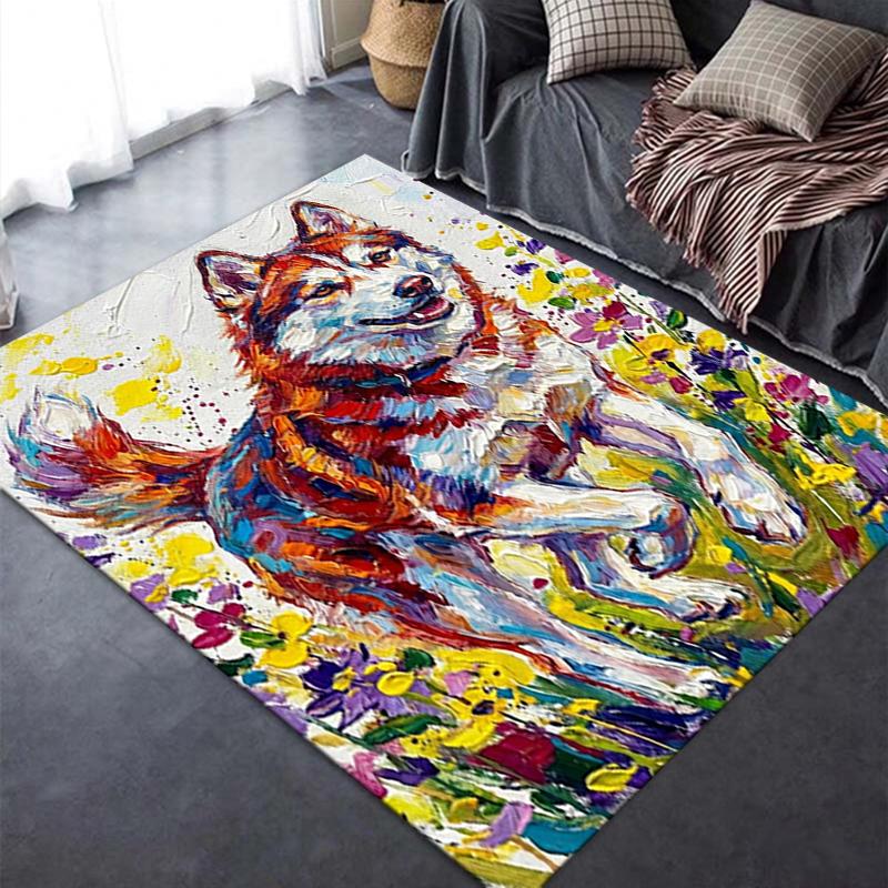 2025 New Husky Dog Carpet Rug for Living Room Bedroom Home Sofa Decoration,Kids play Non-slip Floor Mat67