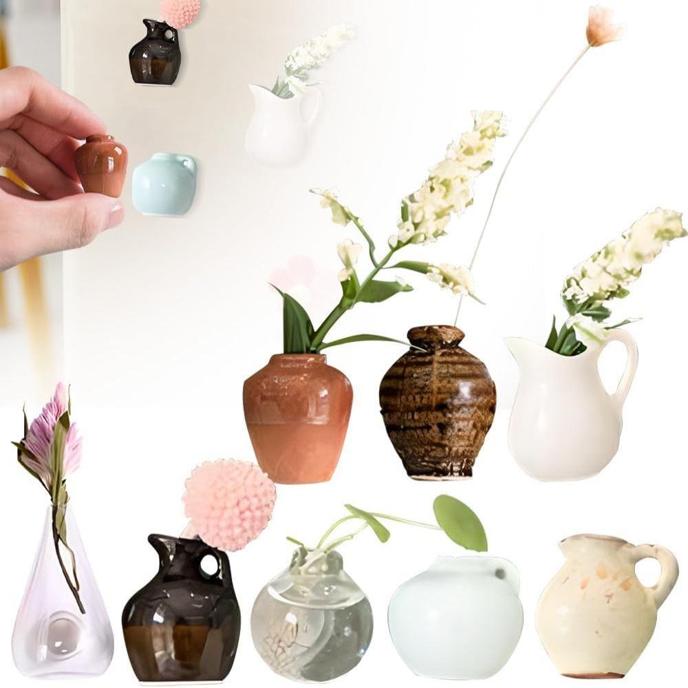 Simulation Ceramic Vase Refrigerator Sticker Vase Magnets for Fridge  Refrigerator Accessories