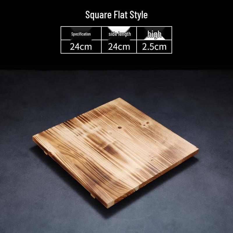 High-Temperature Resistant Fir Wood Heat Insulation Tray for Clay Pot Grilling