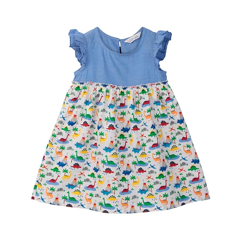 DINO PRINT MIX N MATCH DRESS MULTI - COL 6 Years