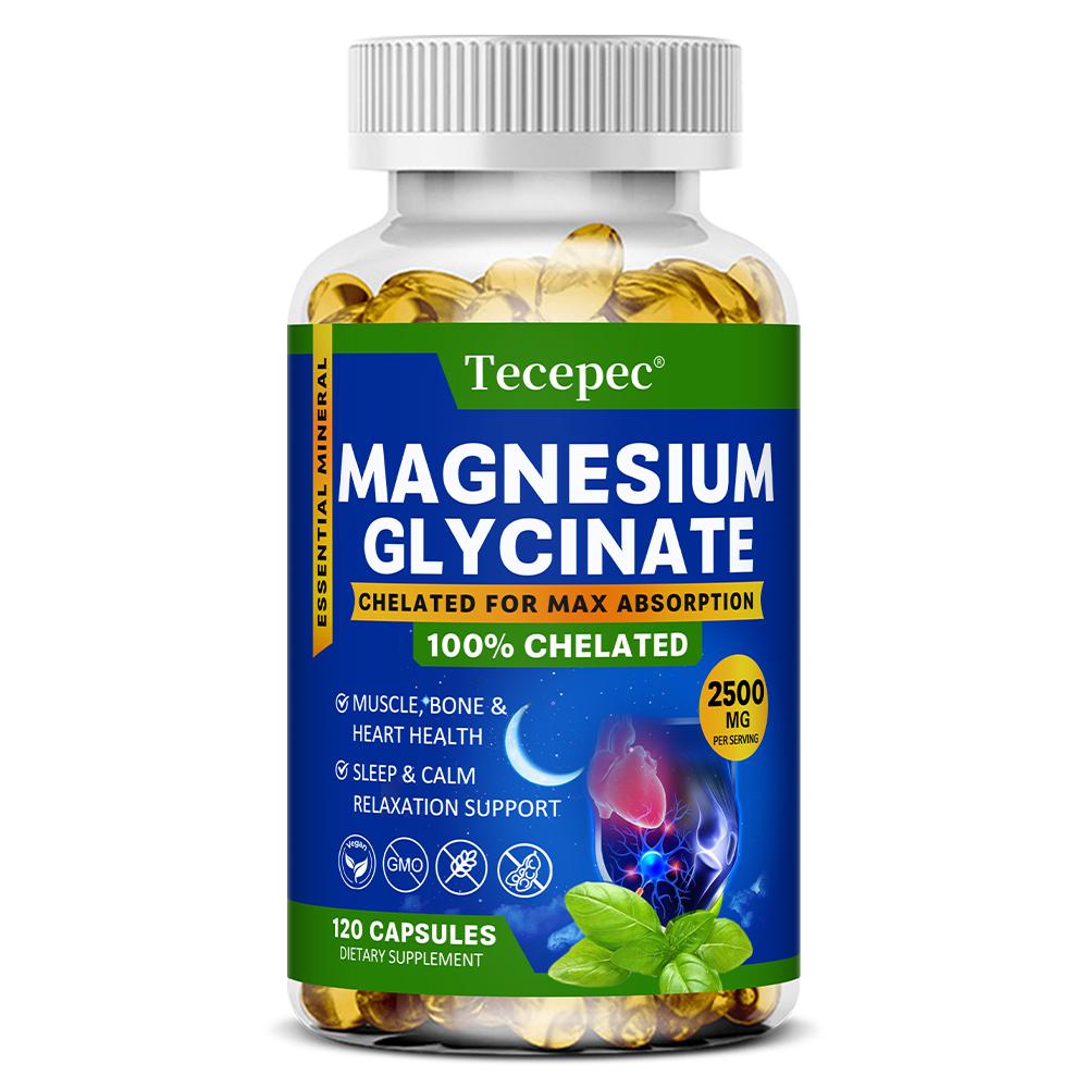 Magnesium Glycinate Dietary Supplement, Chelated, 120 Softgels Per Bottle 120 Capsules