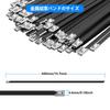 XINGO 50-Piece Black 4.6mm Wide X 500mm Long Cable Ties, Durable Stainless Steel 304 Cable Ties with 136KGS Tensile Strength, Multipurpose