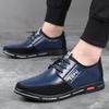 Vintage Fashion Outdoor Men's Casual Leather Shoes Men's Fashionable Embroidered Mid-Top Shoes Trendy Large Size Men's Shoes Comfortable Shoes
