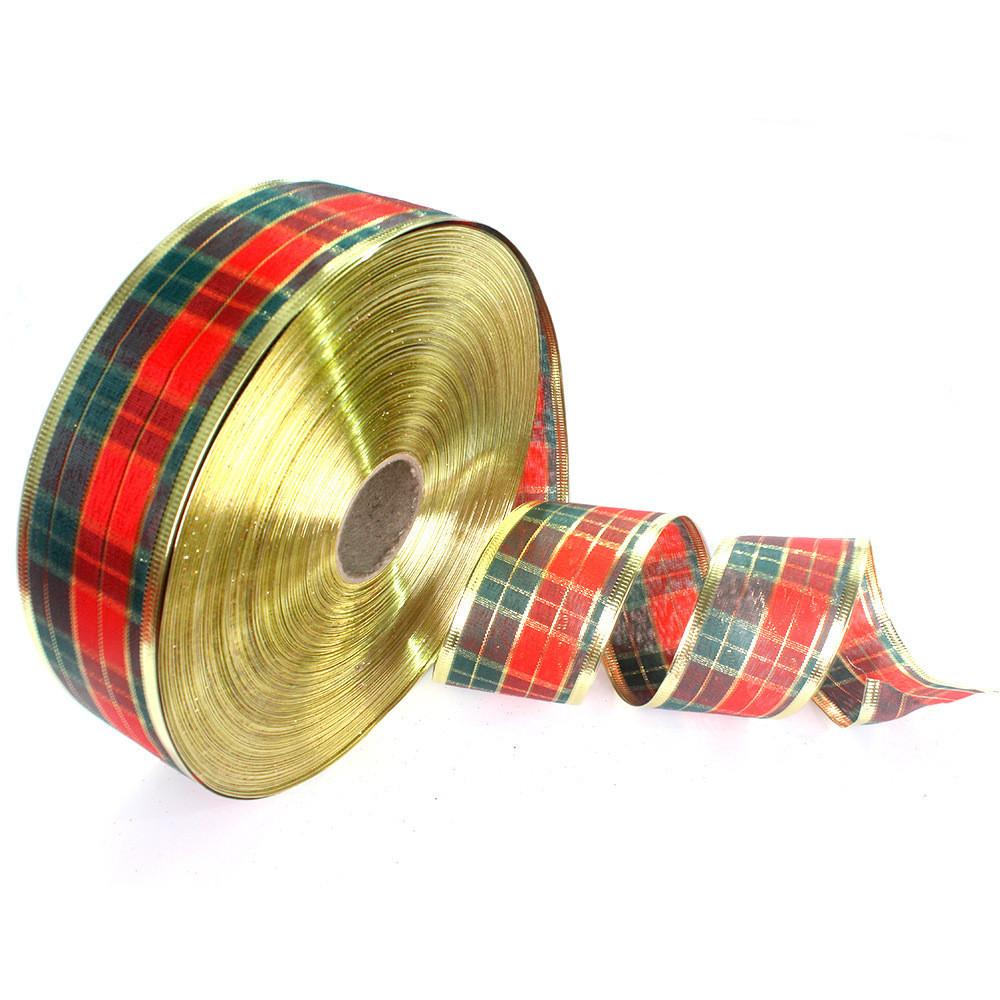 Pvc Christmas Premium Decorations Scottish Plaid Ribbon For Festive Tree Decor