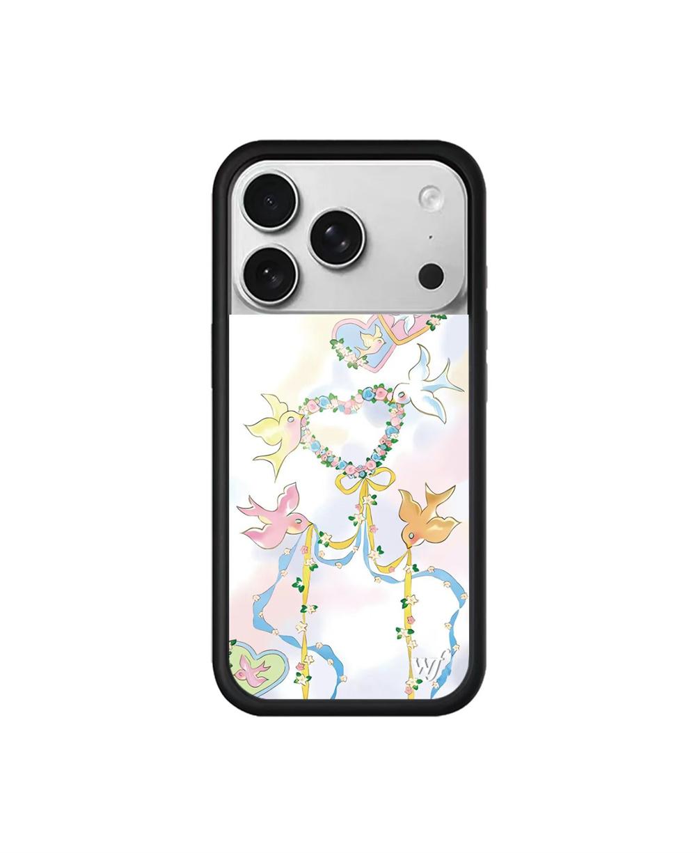 

Wildflower 2025 New Cherry puppy Phone Case Flash Diamond For iPhone 17 Pro Max 12 13 14 15 plus 16 Pro Cover 3D WF Cartoon Case For iPhone 15 plus