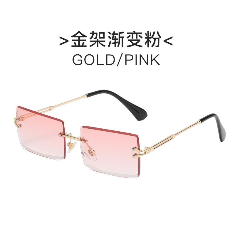Trendy Rimless Eyeglasses for Men Women Fashion Frameless Rectangle Sun Glasses Retro Shades Summer Traveling Eyewear