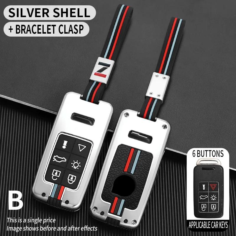 Interior Mouldings 5/6 Buttons Zinc Alloy Car Key Case Cover Protect Shell Fob Fob For Volvo XC60 V60 S60 S80 XC70 V40 Car Key D