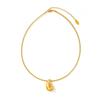 Trendy Gold Water Drop Pendant Necklace - 18K Gold Plated Stainless Steel, Unique Niche Design