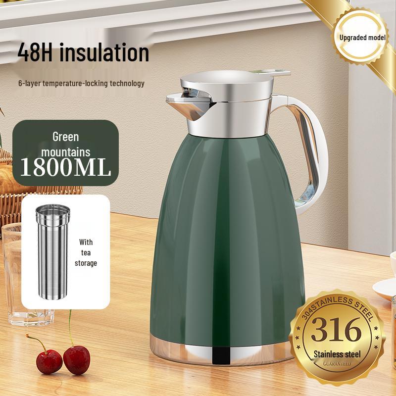 Stainless Steel Insulated Water Kettle - Large Capacity 316 Thermos Pot for Stewing Tea and Keeping Water Warm