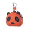 Leather compact key bag New panda bluetooth headset protective case First layer cowhide waist hanging universal key bag