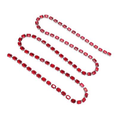 Strasskette 8 X 10mm Rechteckig Acryl Vielseitiges Kristallband für Schuhe Taschen Kleidung