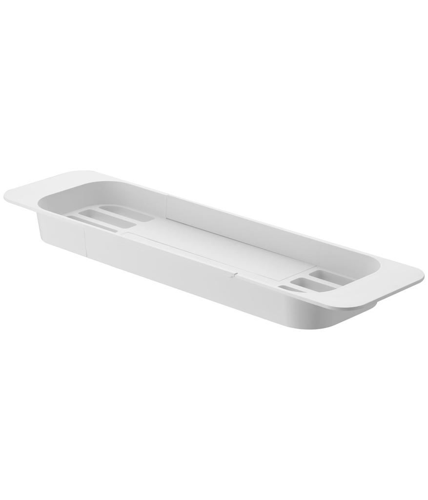 Yamazaki Extendable Bathtub x x Tower Bathroom Model 3546 Tray, White, Approx. W57.5-75cm D15.5cm H4.5cm, Rack,