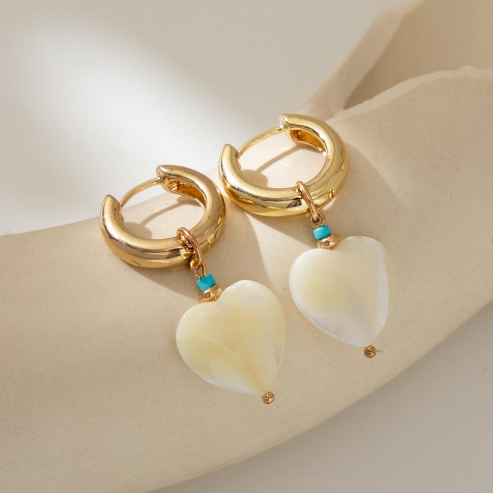 Earrings Retro Heartshaped For Women Elegant Geometric Design Copper