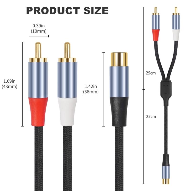 Y Adapters 1 RCAs (Female) To 2 RCAs (Male) Stereo Sound Y Adapters Subwoofer Cable 1 Female To 2 Male Y Splitter Connectors