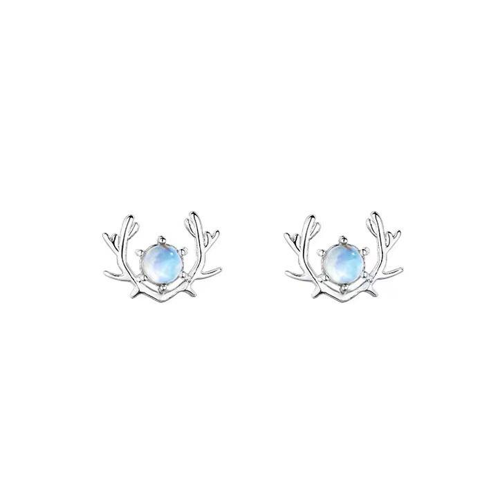 

Sterling Silver Reindeer Stud Earrings: Women s Christmas Gift Item S925 Silver