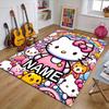 Custom HelloKitty Mat Personalized Name, Polyester Washable Indoor Entryway Rug, Gift for Christmas, Easter, Thanksgiving Day