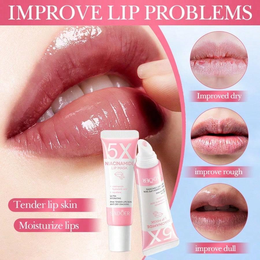 1pc Niacinamide Lip Mask, Anti-Cracking Moisturizing Lip Balm, Hydrating Lip Care, Improves Dryness