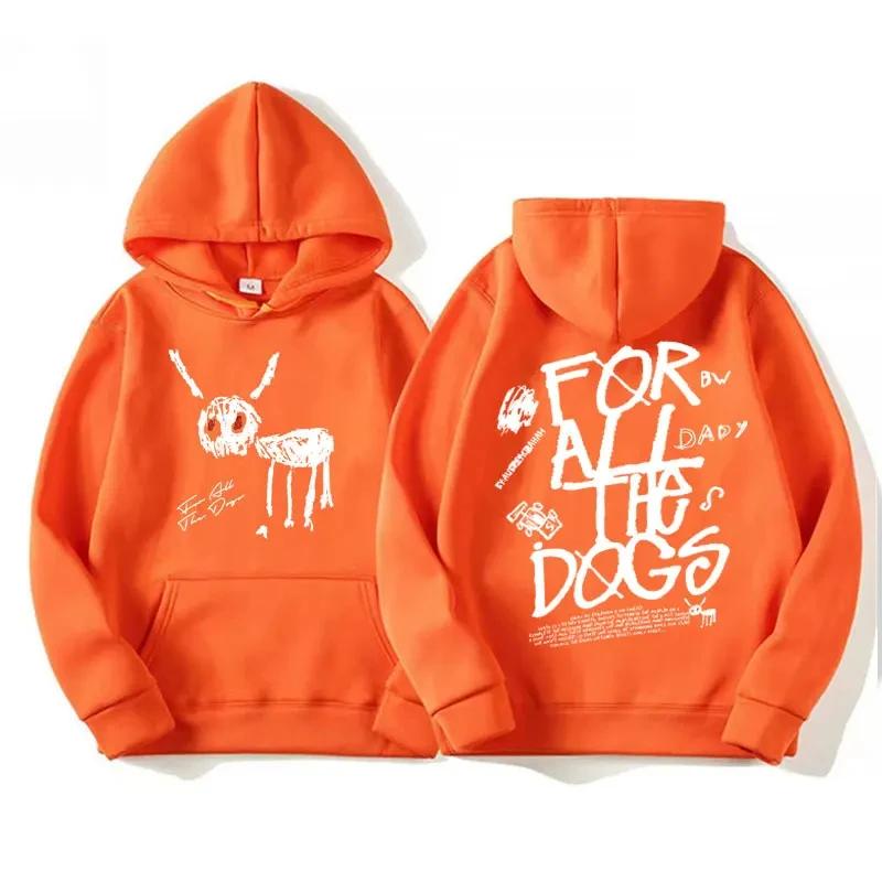 Men's fashion Sweatshirt Vintage Streetwear sweatshirt hat all dog pattern printed hoodies from rapper Drake's
