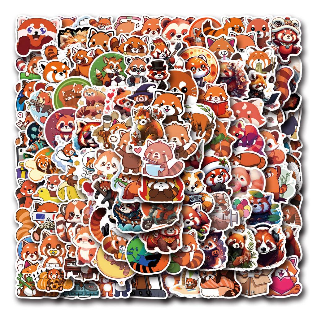 110 New Red Panda Graffiti Stickers Suitcase Mobile Phone Skateboard Cartoon Waterproof Stickers