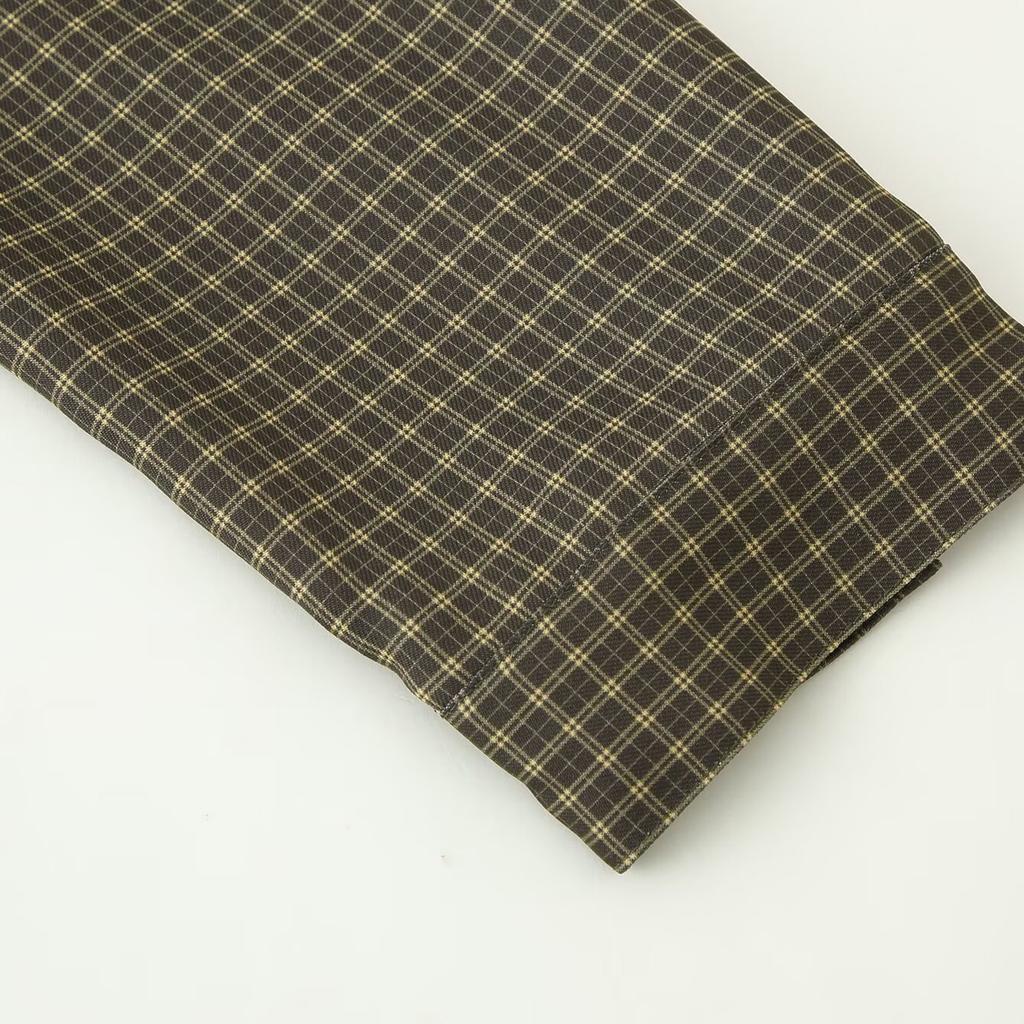 European and American women's clothing 1116 autumn new product POLO collar shoulder plaid casual versatile shirt jacket women