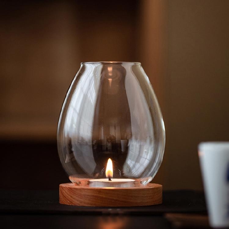 Candle Holder Glass Cover Decorations for Bedroom Farmhouses Candlesticks Decors
