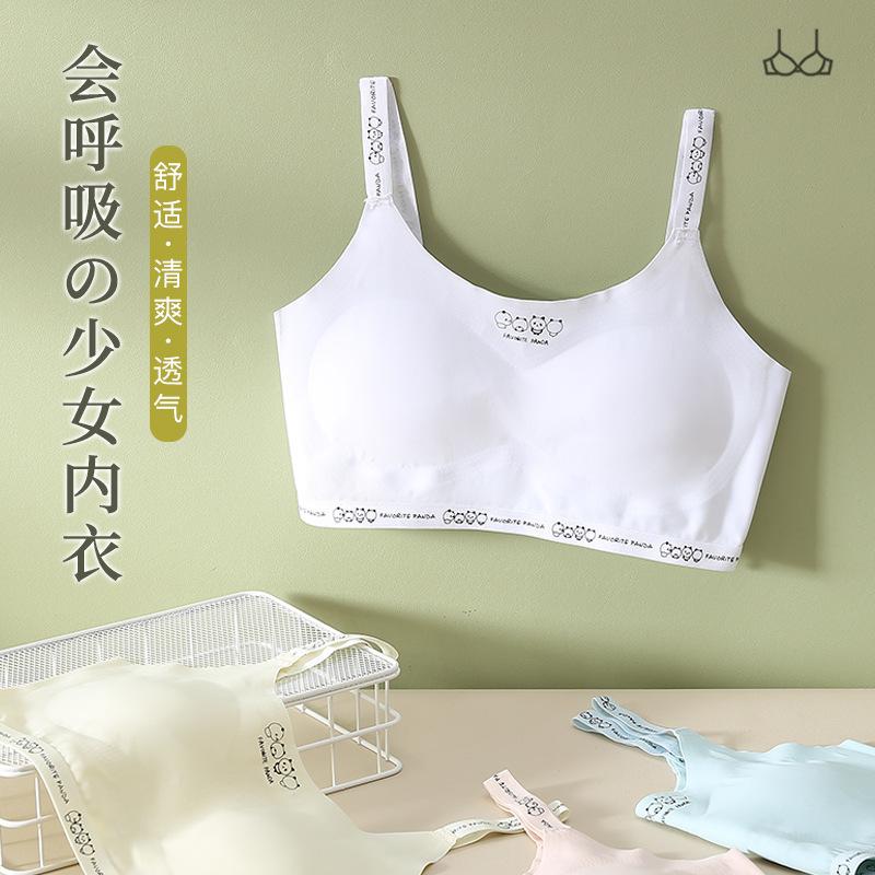 Girls' underwear development period small vest primary school girls' children's bra one-two stage thin one-piece without steel ring