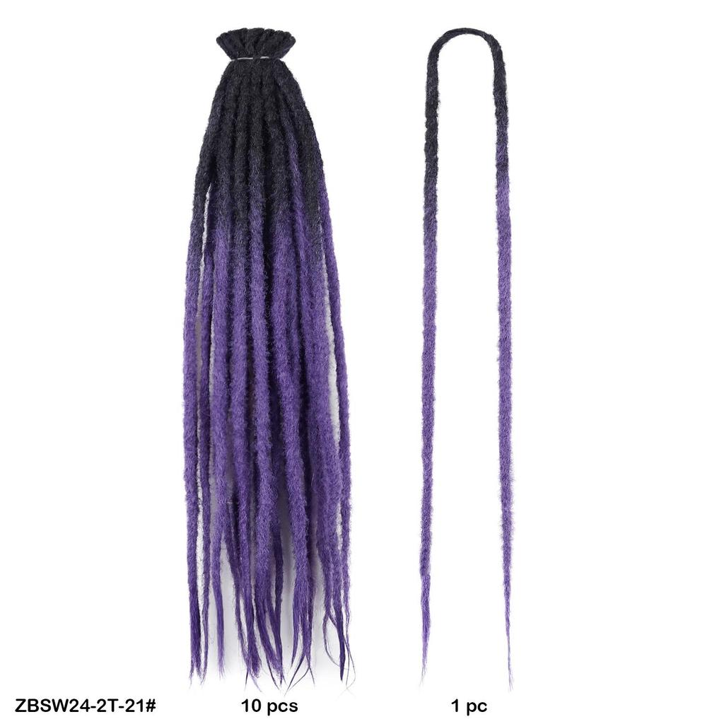 10 Stück/Lot Häkelhaar Dreadlock Doppel Afro Flechthaarverlängerung 24 Zoll Häkel-Box Braids Haar Synthetische Schwarze Zöpfe für Frauen