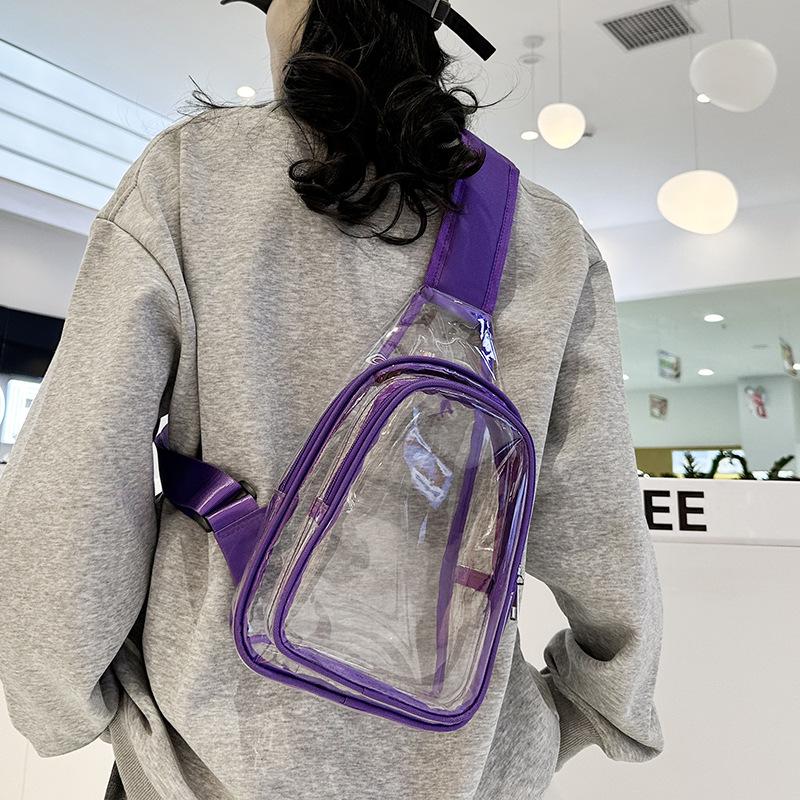 Clear Chest Bag Women Men Waterproof Transparent PVC Crossbody Travel Pouch Outdoor Sports Phone Sling Shoulder Bag Daypack Sac