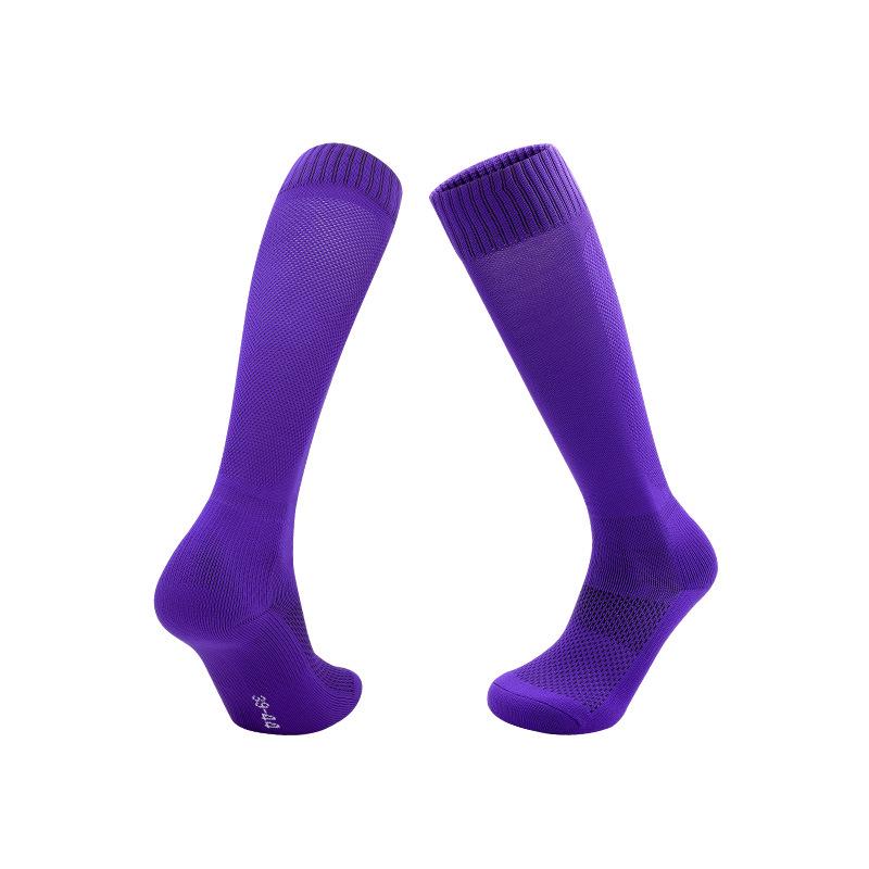 Non-Slip Breathable Football Socks - Solid Color, Sweat-Wicking, Adult Long Sports Socks