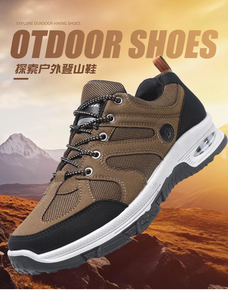 Hiking Shoes Men's Wear-resistant Autumn and Winter New Hiking Shoes Wear-resistant Non-slip Shoes Mesh Breathable Deodorant Work Shoes Men