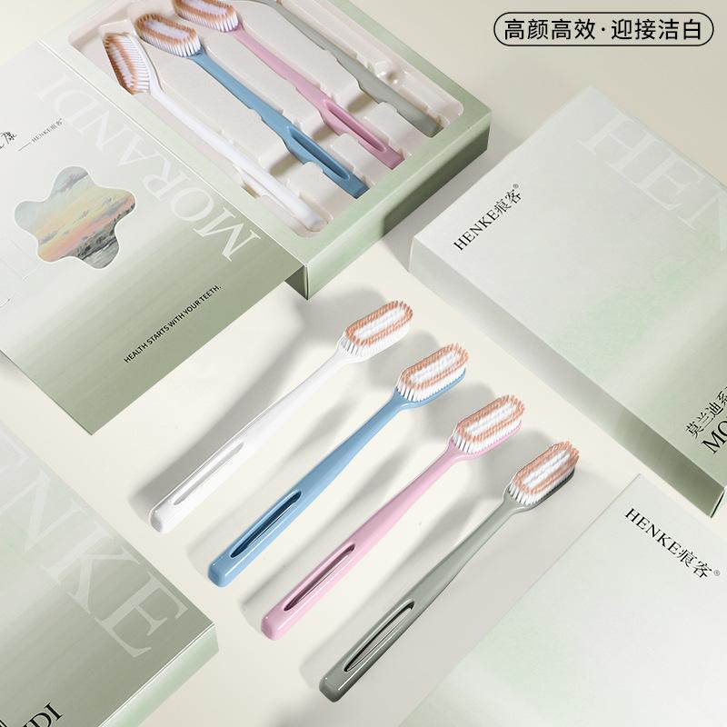 The third-generation 100 hole long head big head toothbrush is suitable deep oral cleaning families,schools,traveling couples