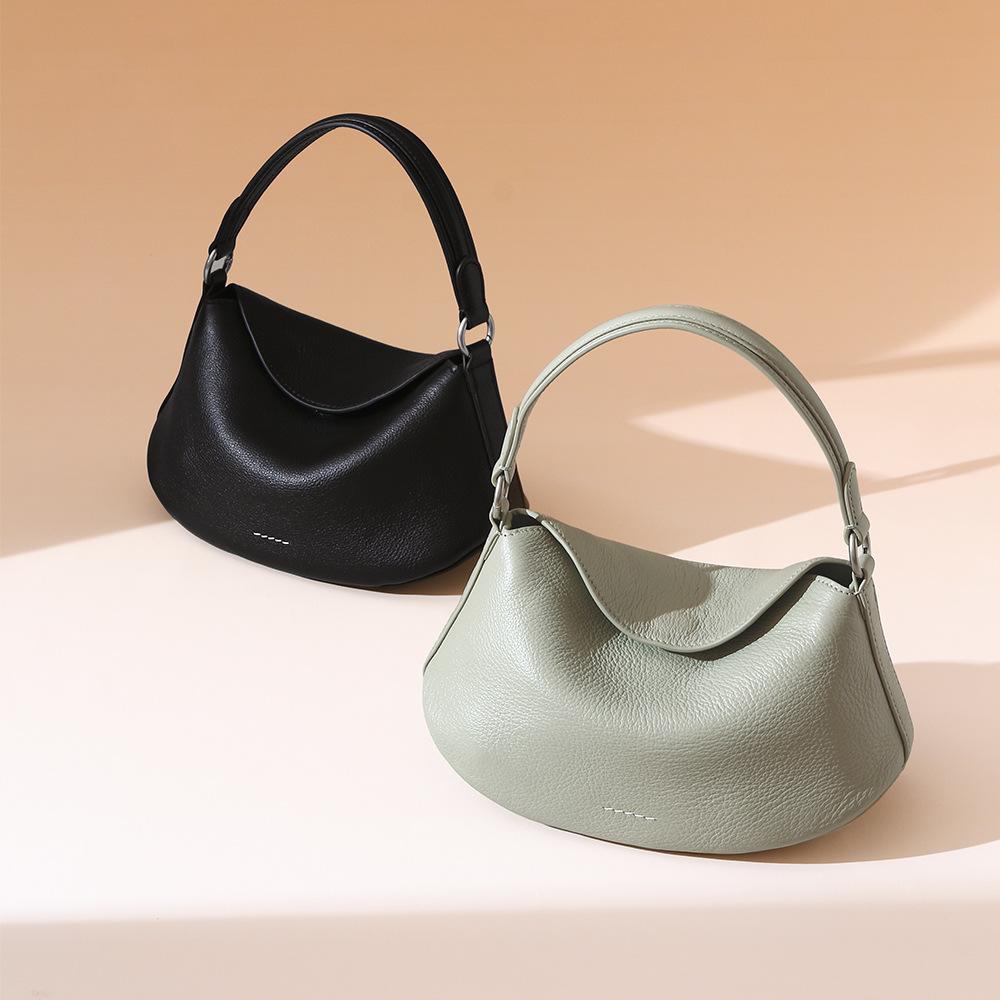 Niche Handbag Genuine Leather Bag Large-capacity Cowhide Single-shoulder Crossbody Dumpling Bag