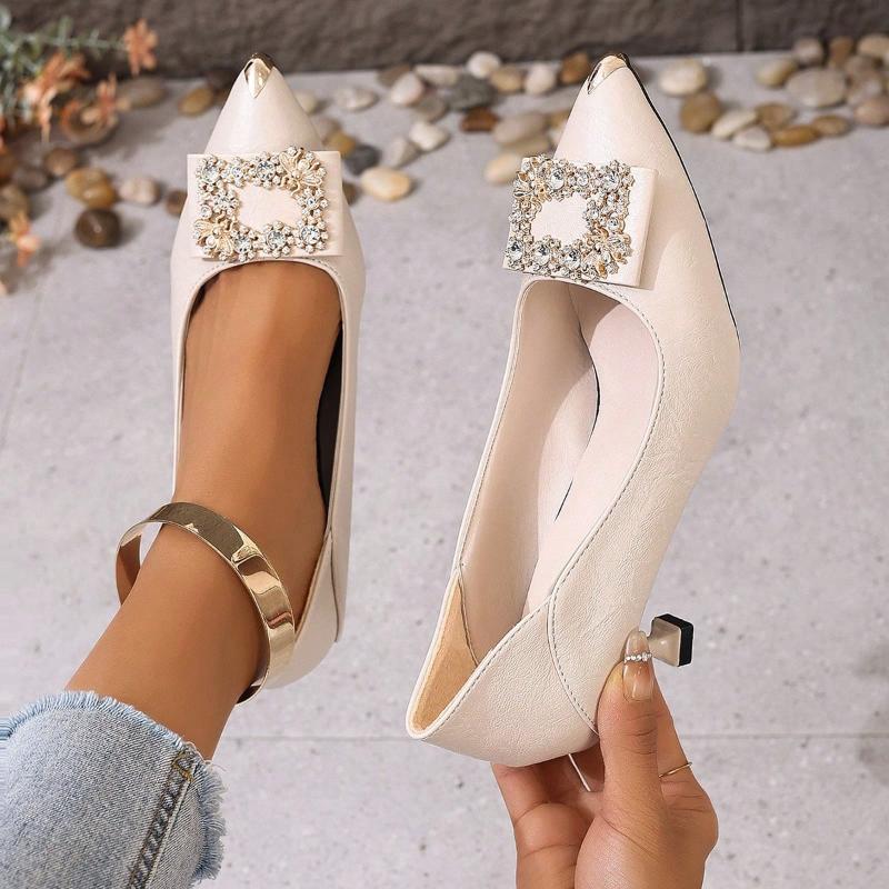 Zapatos De Mujer Sapatos Femininas Women Cute Light Weight Beige Slip on Stiletto Heel Shoes Lady Sexy Party Comfort Pumps Ga19