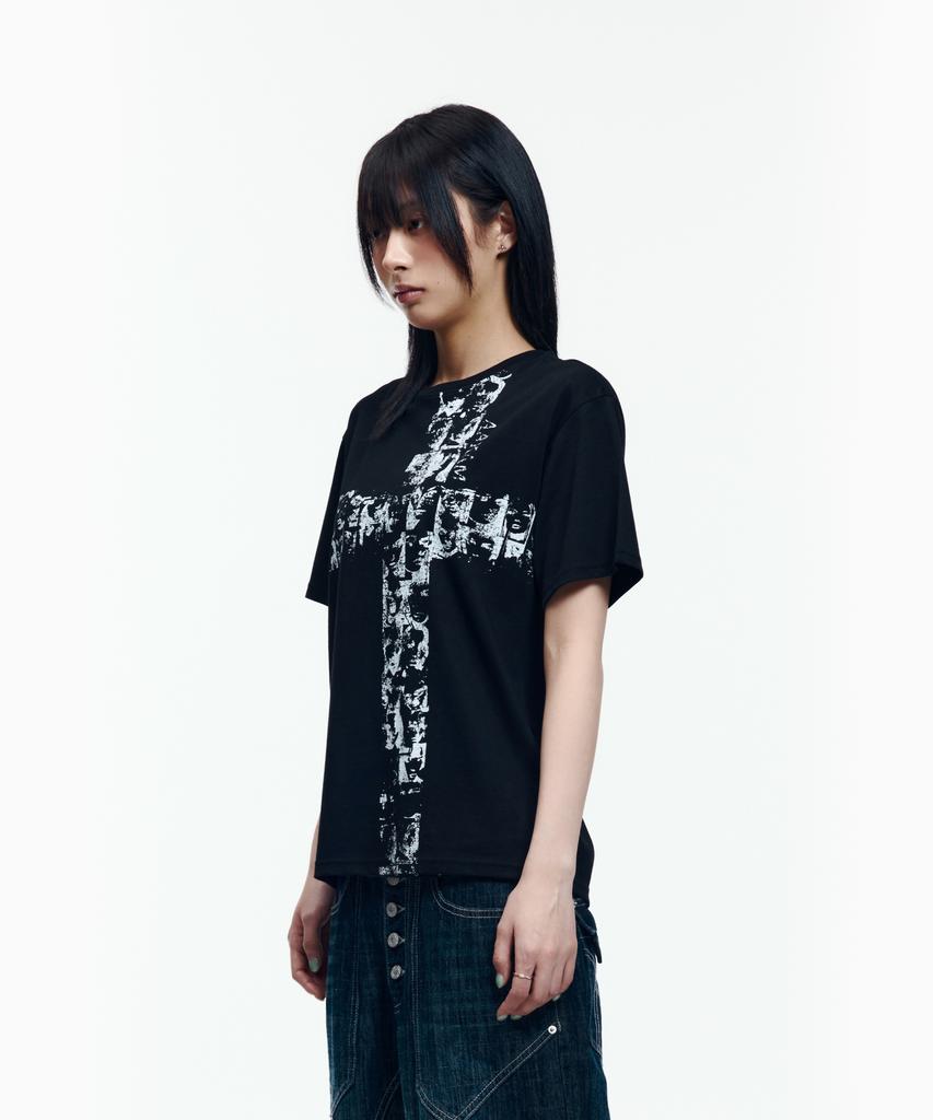 AAKAM Mosaic Cross Half Top (Black)