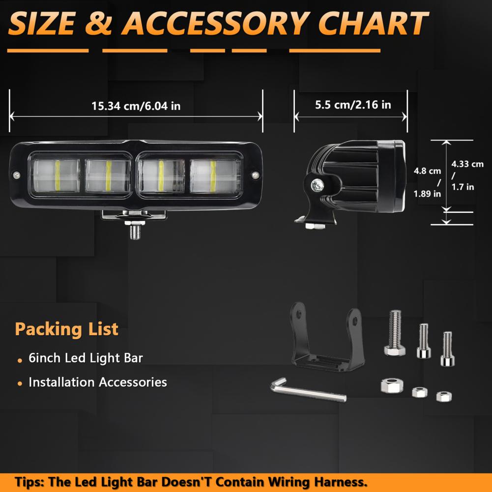 6 Inch LED Light Bar E18 80W 8000LM 6000K Waterproof Driving Work Light Bar 9-30V Universal For Trucks Off Road ATV UTV