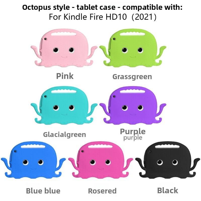 Fire For Kindle Hd10 2021 Cartoon Octopus Tablet Anti Drop Case Daily Life Use