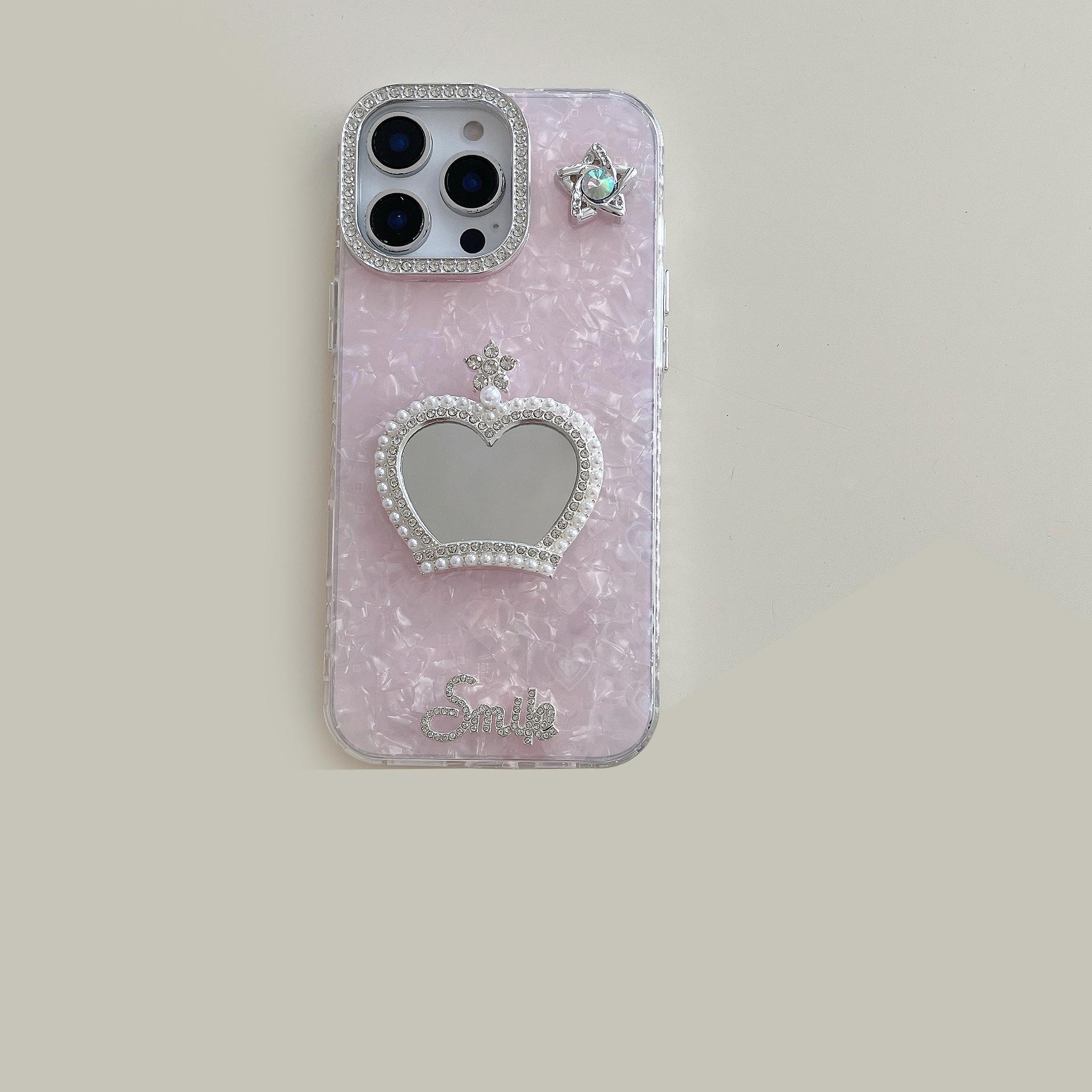 Зеркальный чехол с короной из стразов для Apple iPhone 17 Pro Max и iPhone 15/16 iPhone 17 Pro Max