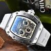Iridescent Wine Barrel Men's Multifunctional Waterproof Watch