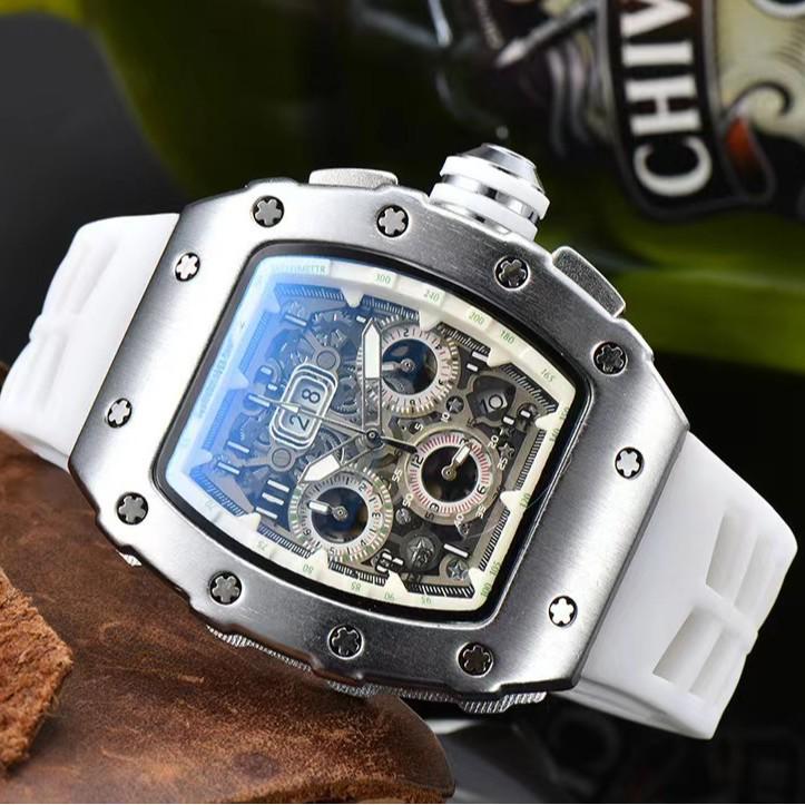 Iridescent Wine Barrel Men's Multifunctional Waterproof Watch